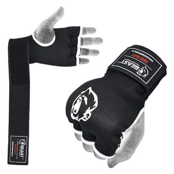 Boxing Inner Gel Gloves (Pair) Quick Wrist Wrap Padded Knuckle Fist Protector - Picture 1 of 4